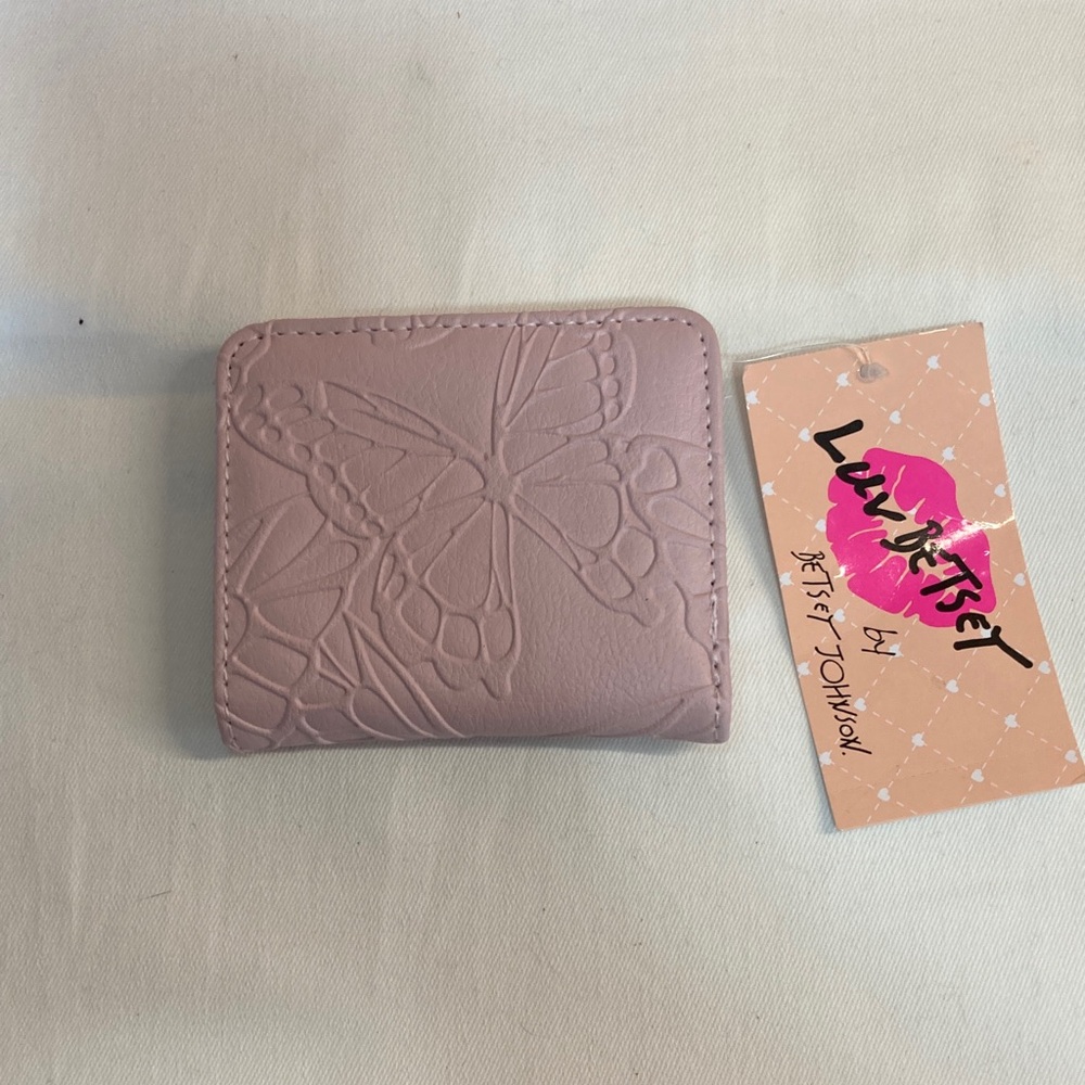 Betsey Johnson Blush Embossed Butterfly Design Wallet